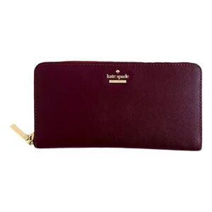 Kate Spade Brown Wallet Sleek Design Gold Accents